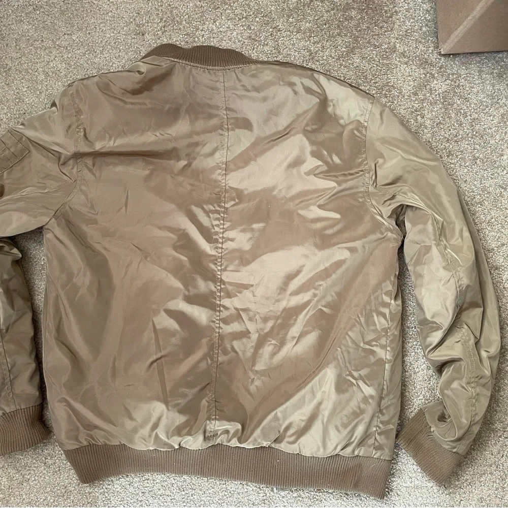 Forever 21 Brown Bomber Flight Jacket Multi Pocket Full Zip (Men’s Size Medium) - Picture 4 of 7